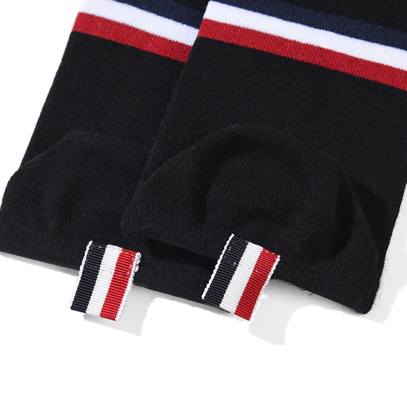 6 pairs of tb invisible socks non-slip shallow mouth socks men and women couple boat socks striped four-bar trend low-top boxed