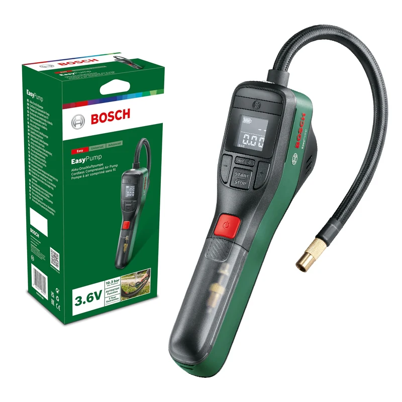 Фото Беспроводной компрессор BOSCH Easy Pump для накачивания шин велосипедов и других устройств, мини-компрессор для кемпинга и активного отдыха на природе, аксессуар для инструментов. №2
