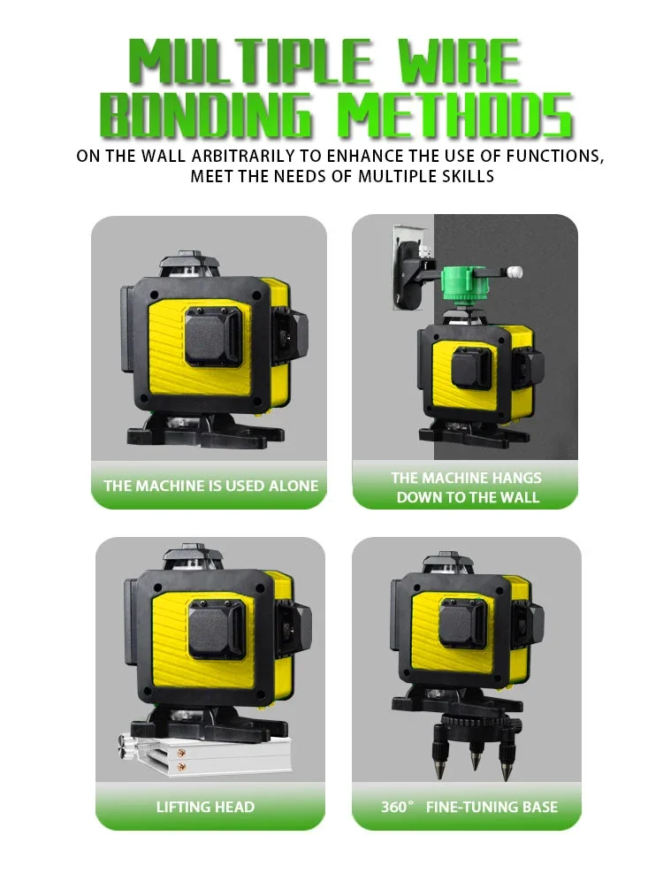 KM Многоцелевой Магнитный лазерный уровень с вращающимися линиями для