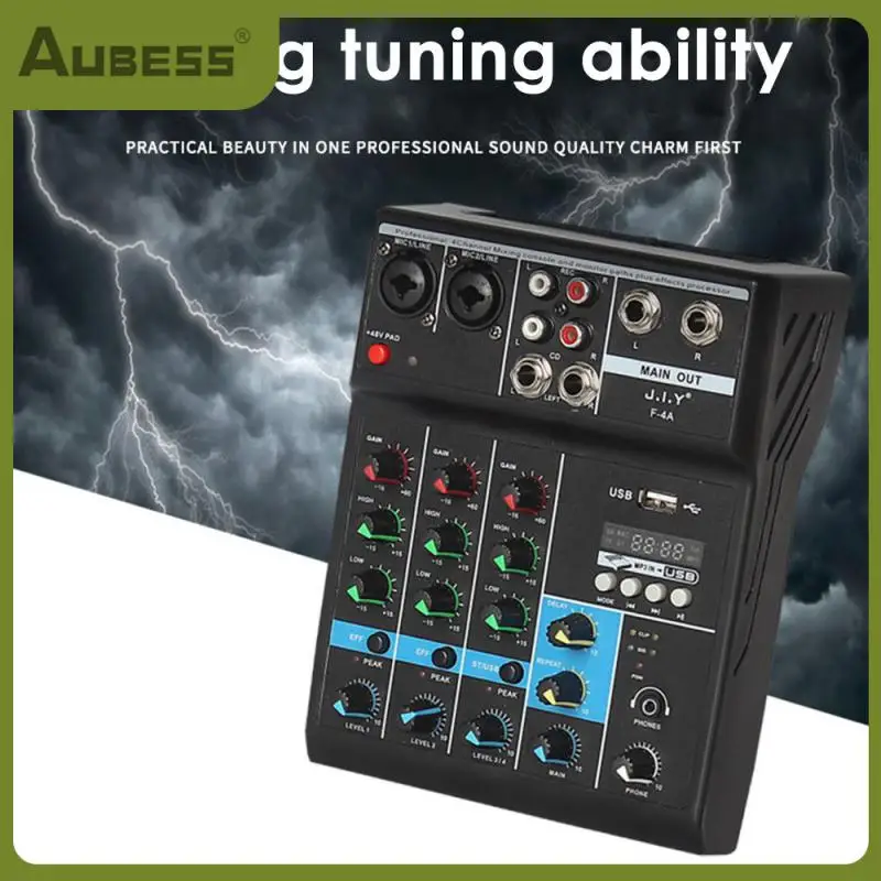 

4-channel Mixer Mixer 1pc Sound Mixer F-4a Professional Audio Mixer Sound Card Mixer Live Recording Usb Portable Sound