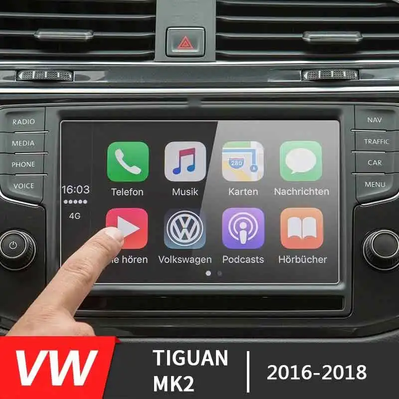 For Volkswagen VW Tiguan MK2 Car Navigation GPS Screen 2016 2017 2018 2019 2020  Tempered Glass Steel Protective Film Accessorie