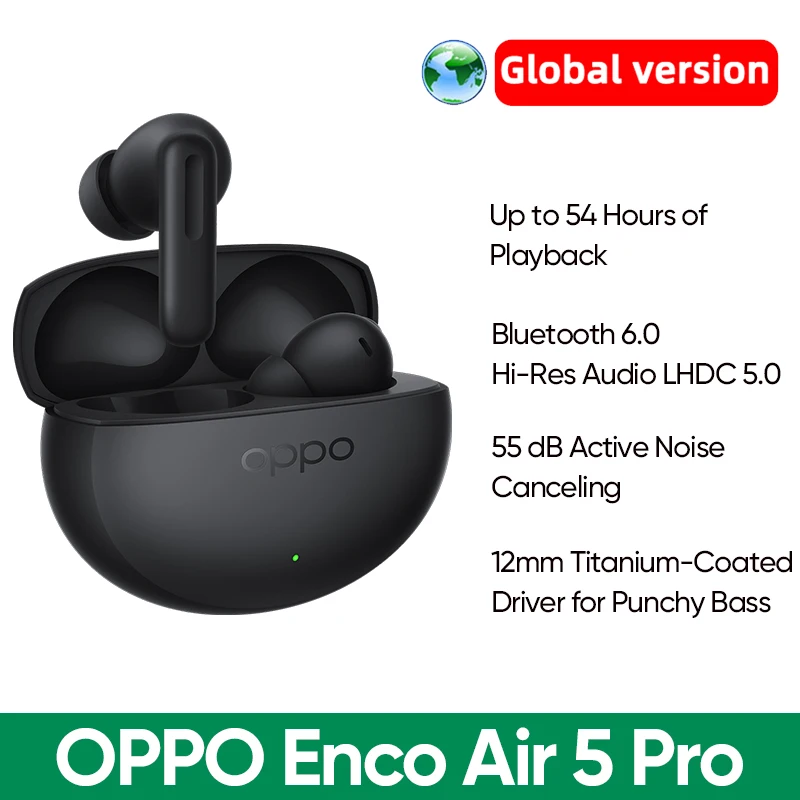 Фото Беспроводные наушники OPPO Enco Air 5 Pro TWS с поддержкой LHDC 5.0, активным шумоподавлением 55 дБ, временем работы до 54 часов и Bluetooth 6.0 №1