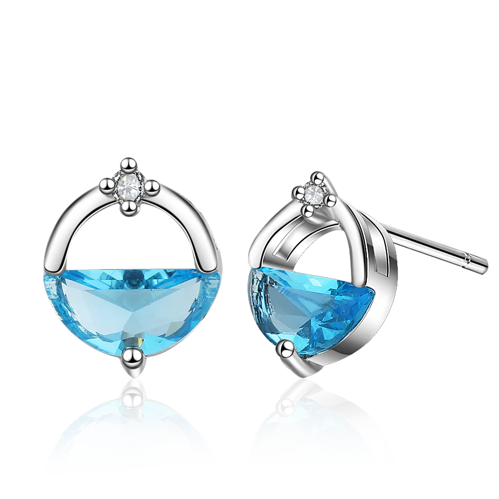 

Женские серьги-гвоздики из серебра 925 пробы, с цирконом