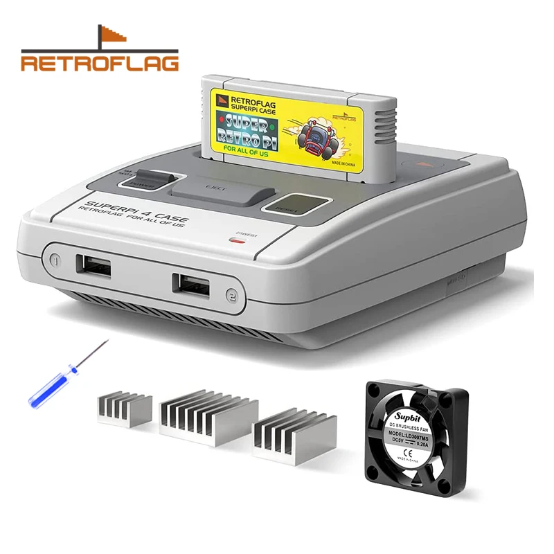 Чехол Retroflag SuperPi 4 чехол для Raspberry Pi функциональные кнопки питания и сброса с