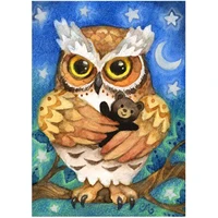 5d diamond painting yellow owl on a moonlit night full drill by number kits for adults diy diamond set arts craft a0999