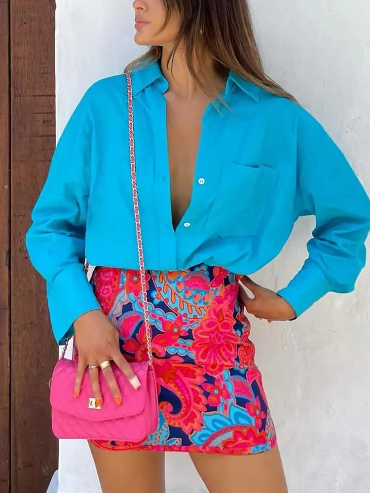 

Fashion Printed A-Line Mini Skirt Women Vintage High Waist Back Zipper Female Skirts Mujer