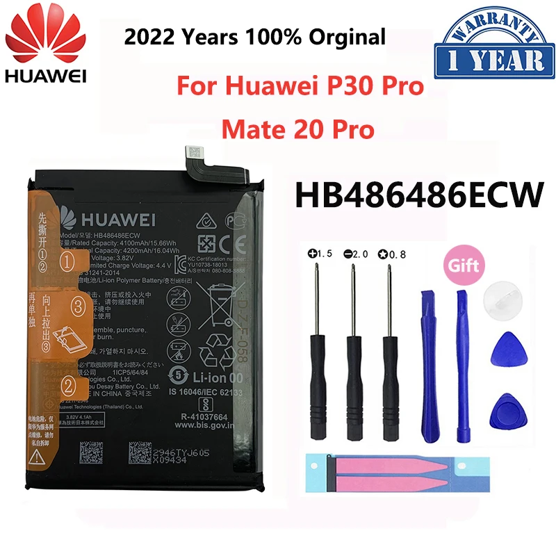 

100% Original Hua Wei Replacement Battery HB486486ECW For Huawei P30 Pro Mate20 Pro Mate 20 Pro Genuine Phone Batteries 4200mAh