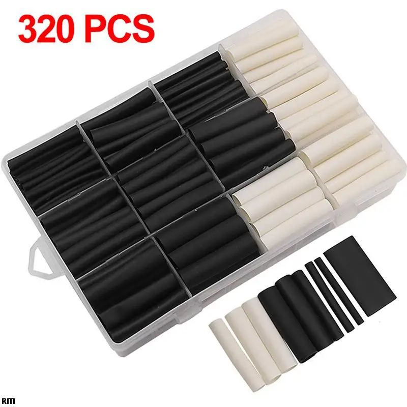 

Набор термоусадочных трубок с клеем, 320 шт., 3:1, диаметр 2,4/3,2/4,8/6,4/7,9/9,5/12,7 мм