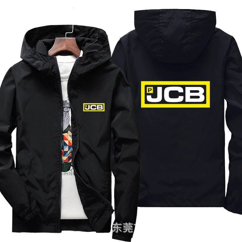 

2021 Spring Car Logo JCB Men Motorcycle Jacket Casual Windbreaker Sports Zipper Thin Jacket Sunscreen Hoodie Pilot coat