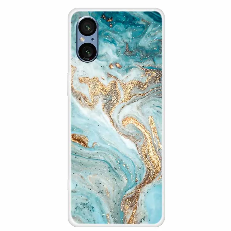 Чехол для Sony Xperia 5 V 6 1 дюйма Мраморная Противоударная Мягкая силиконовая