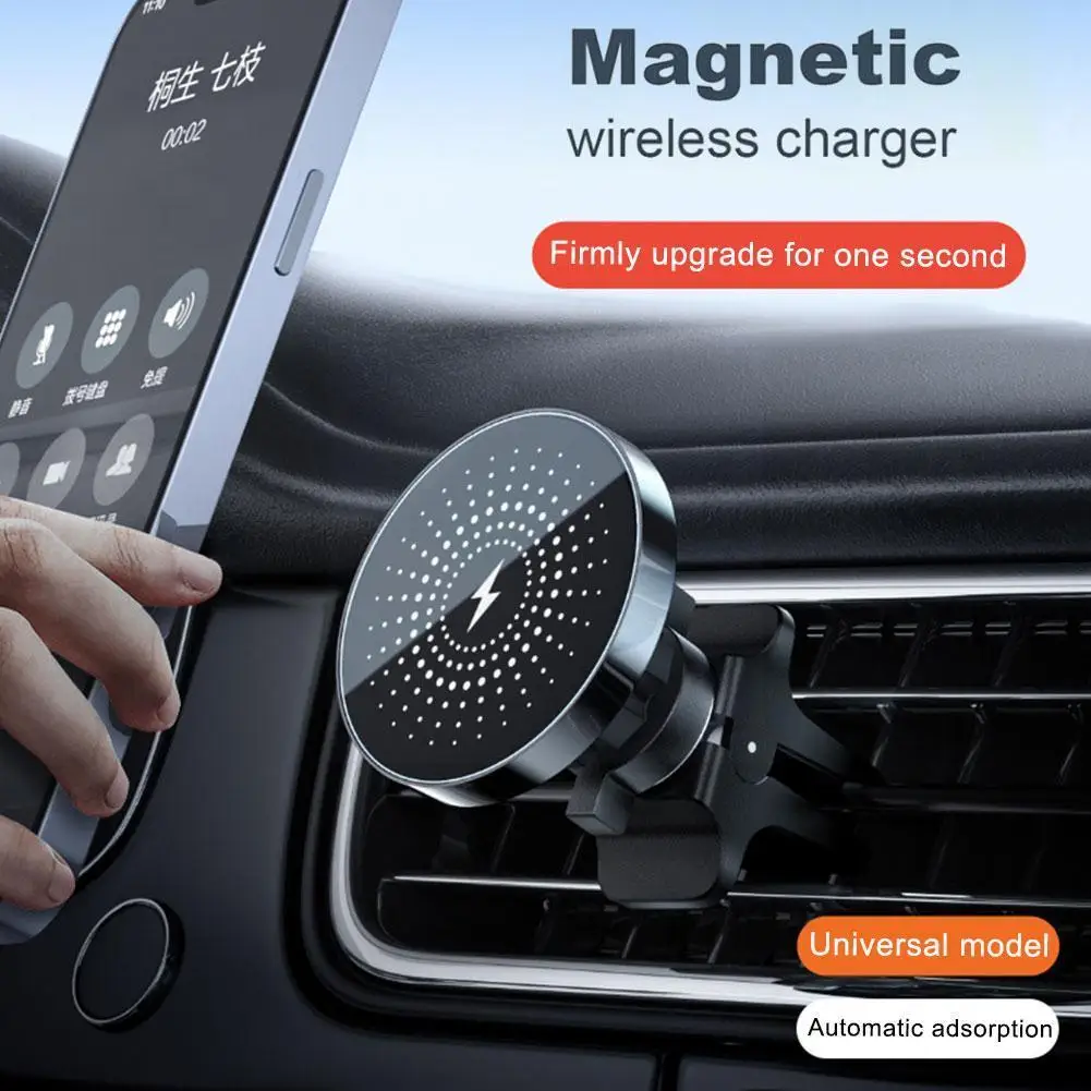 

Магнитное Беспроводное зарядное устройство 2 в 1 15 Вт, быстрая зарядка, беспроводное автомобильное зарядное устройство с креплением для MagSafe IPhone 14 12 13 Pro Max Mini Samsun Y4Y0