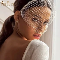 jm19 fascinator wedding hats birdcage net bridal face veils elegant party headwear white black simple wedding hair accessories