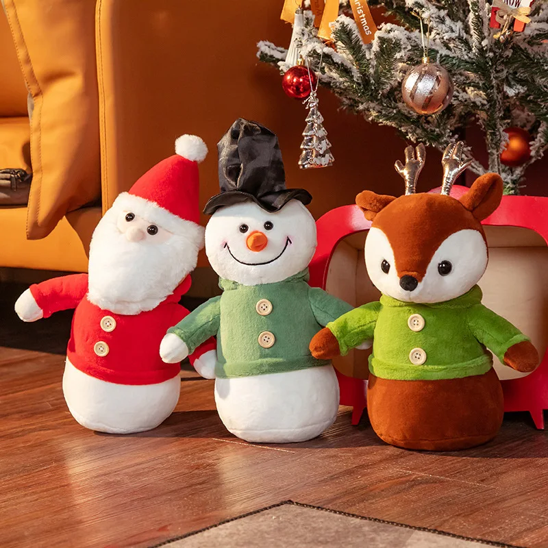 

40cm Christmas Decor Gifts Snowman Deer Doll Plush Toy Scene Pendant Decoration Stuffed Chrim Xmas Toys