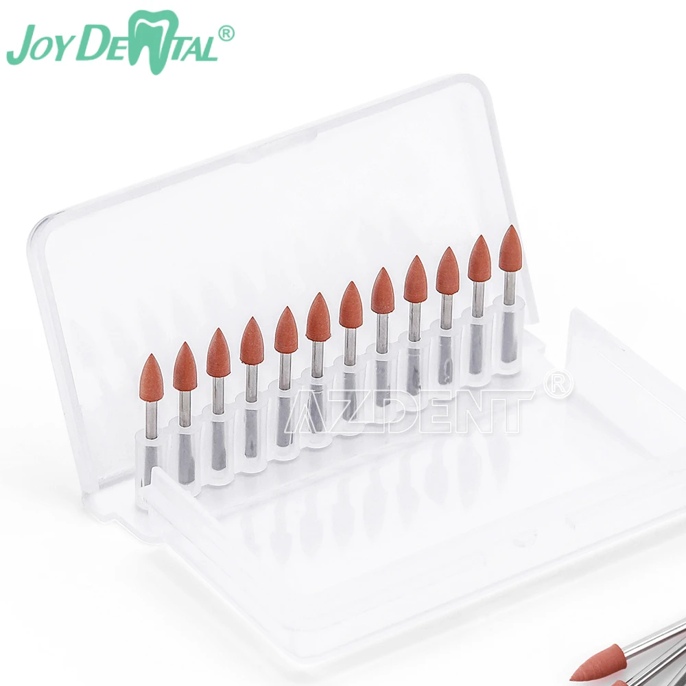 JoyDental 12pcs/Set Dental Silicone Polisher 0413 Polish Impregnated Abrasive Friction FG 7,000-30,000rpm/min for Pre-Polishing