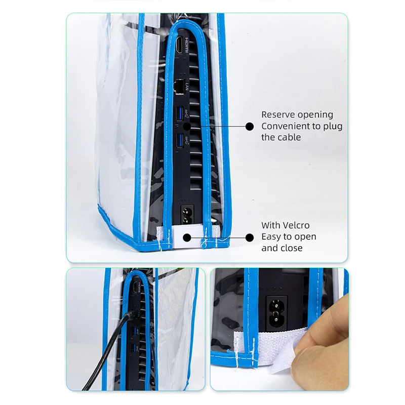 Прозрачный пылезащитный чехол из ПВХ для тонкой консоли PS5 мешок игровые