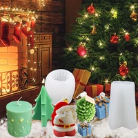 christmas series candle silicone molds diy creative christmas tree santa claus scented candle mould candle making supplies