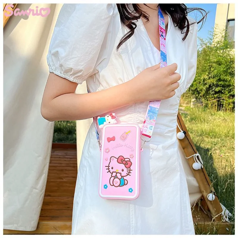 

Kawaii Sanrio Kuromi Crossbody Hello Kitty Cinnamoroll My Melody Portable Organizer Coin Purse Phone Bag Girl's Birthday Gift