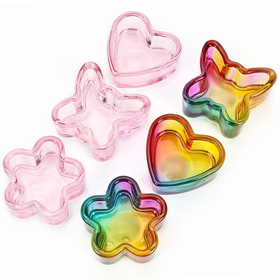 1 шт. Радужная Хрустальная прозрачная стеклянная тарелка для жидкости чашка