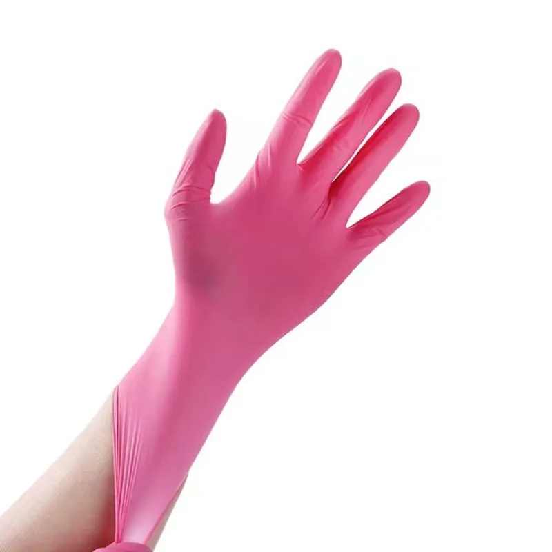 20pcs Pink Disposable Latex Gloves Household Laboratory Nitrile Rubber Gloves Small/medium Work Water Proof Kitchen Women Gloves
