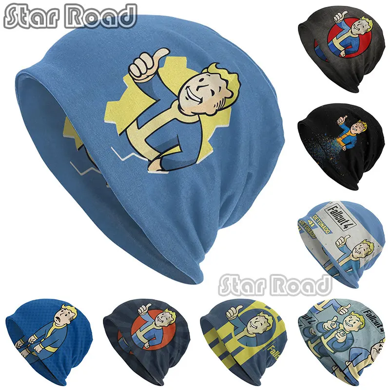 

Vault Boy Fallout 4 Game Skullies Bonnet Winter Knitting Hat Beanies Caps Adult Enduro Cross Motocross Bitumen Bike Beanie Hats