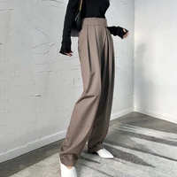 2021 spring korean fashion japanese streetwear womens black casual harem trousers women high waist loose wide leg pants
