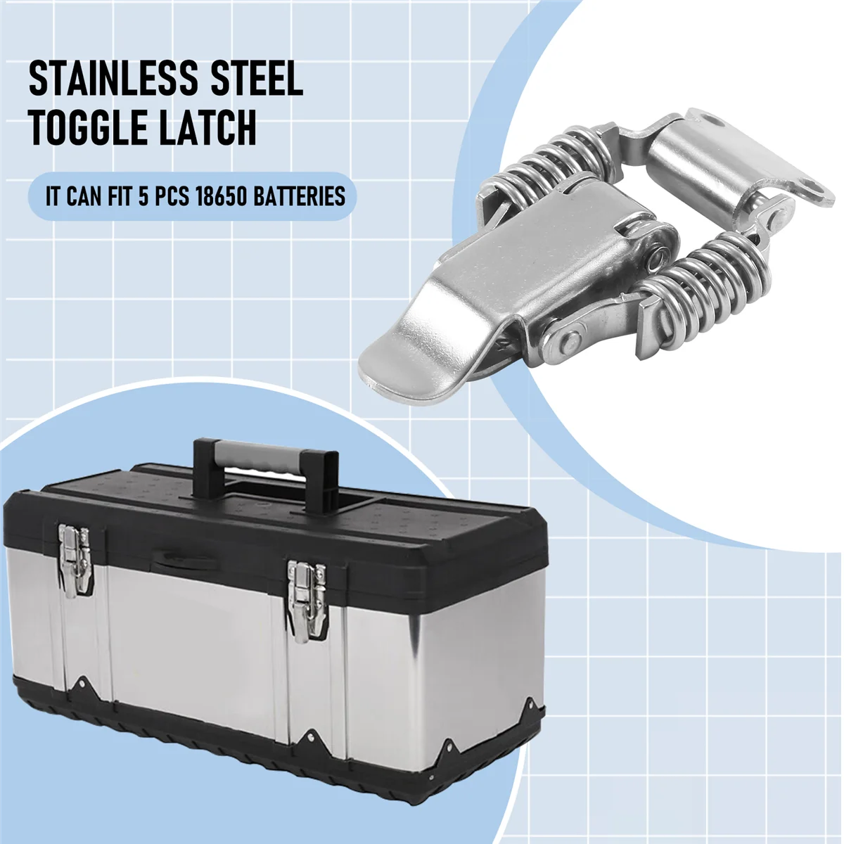 2x ящик для инструментов сжатие пружинный переключатель защелка зажим серебряный