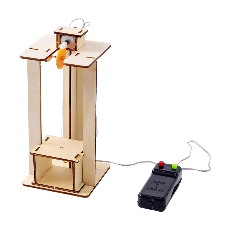 

Teenager Wooden Elevator Function Principle DIY Assembled Electric Lift Toys For Children Science Experiment Teaching Experiment