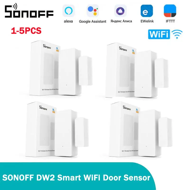 

SONOFF DW2 WiFi Magnetic Door/Window Sensor Smart Home Security EWeLink Remote Alerts Notification Work With Alexa Google Home