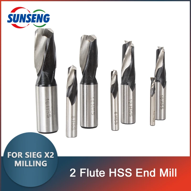 

7pcs&9pcs 2 Flute HSS End Mill Set/SIEG S/N:10045 X1/SX1/X2/X2L/SX2/SX2L/X2P/XN2 Milling cutter