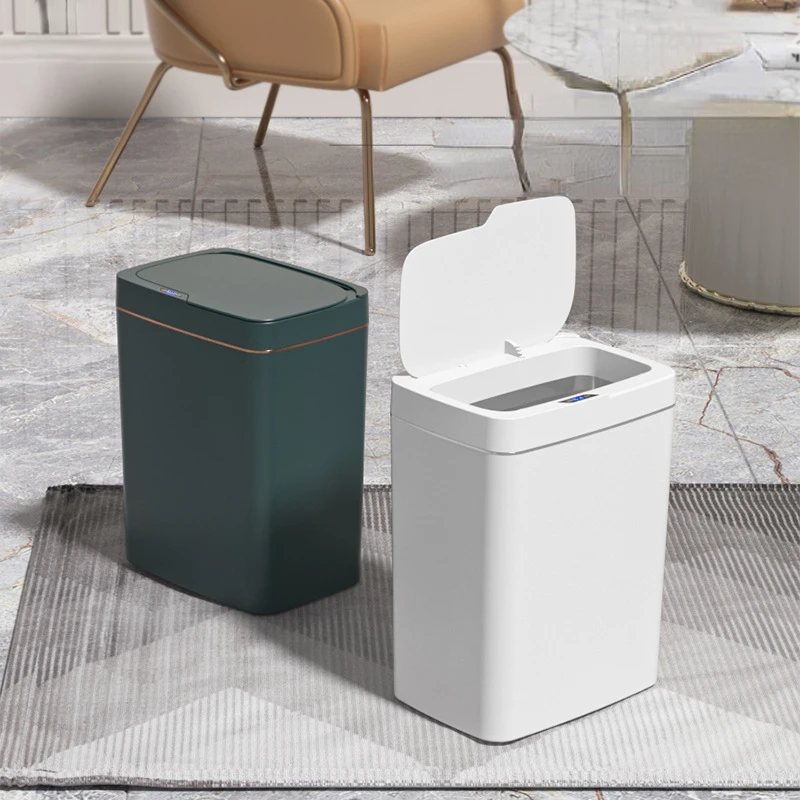 

18L Smart Bathroom Trash Can Automatic Sensor Kitchen Garbage Bin Luxury Garbage Basket Waterproof Narrow Wastebasket Bucket