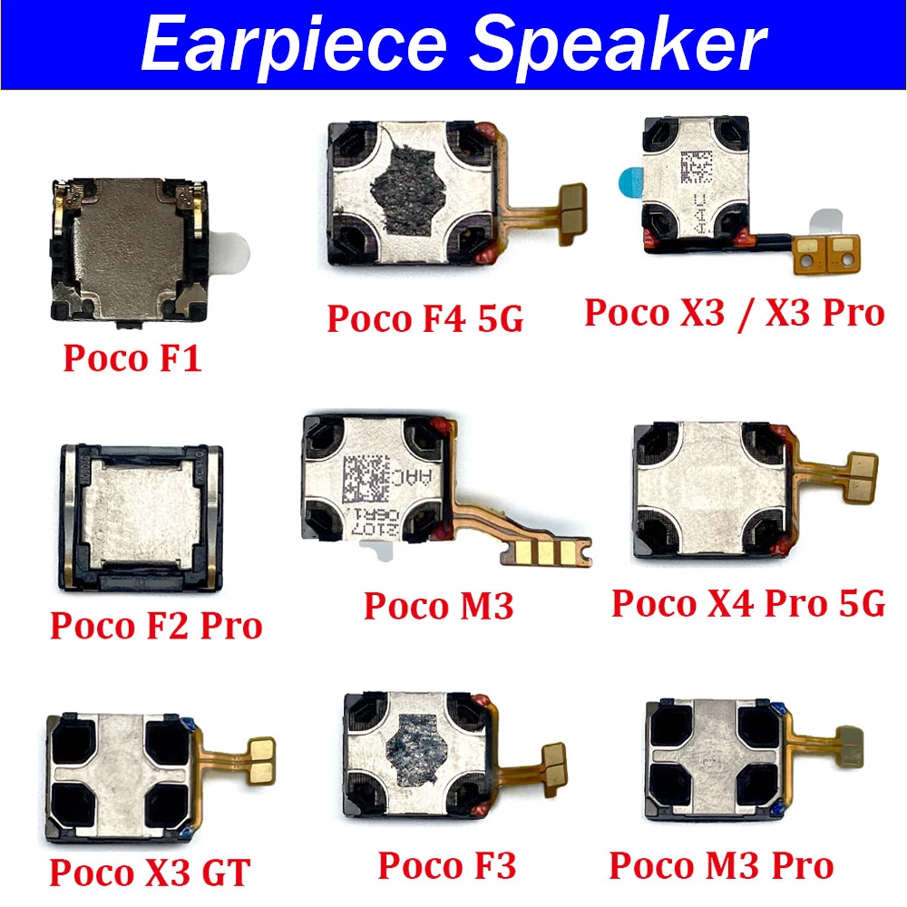 2Pcs，Original Earpiece Ear Speaker Top Earpiece Earphone Ear Speaker Sound For Xiaomi Poco F2 Pro F3 F4 5G M3 X3 GT X4 Pro 5G