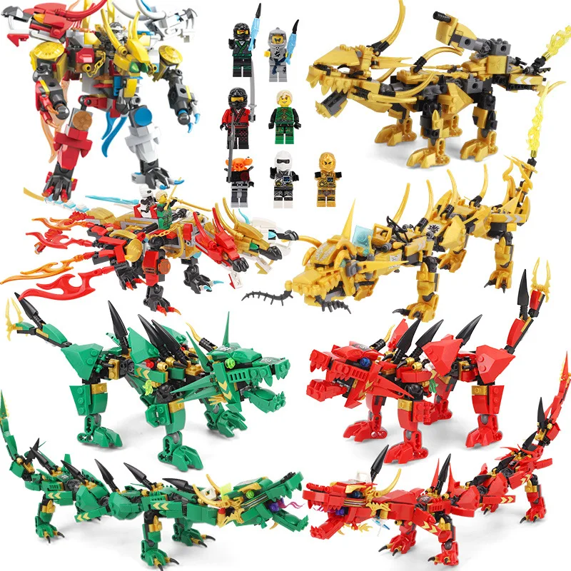 

Ninjagoed temple Ninja the Mech Creator Dragon Set with figures DIY Educational Gift Building Blocks Toys For Children