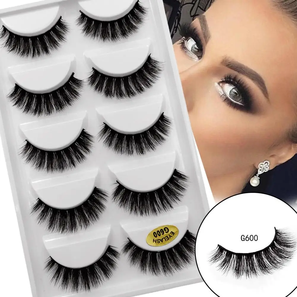 

5pairs Natural False Eyelashes With Thick Dramatic False Eyelash Faux Cils Makeup Maquiagem Extension Eyelashes Fake R9Y4