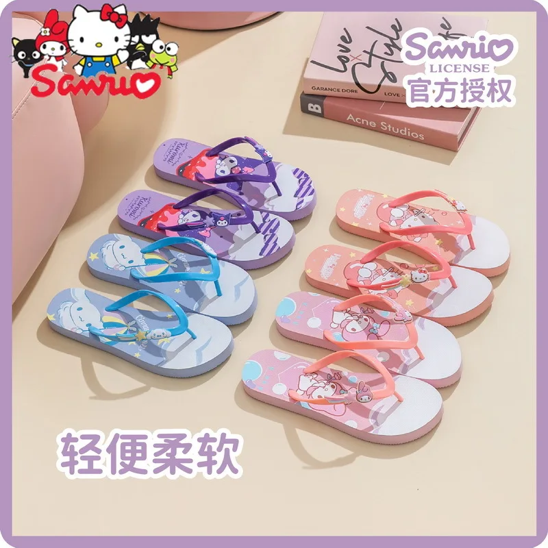 

Sanrio Melody Kuromi Hello Kitty Cinnamoroll Pochacco Merlot Tikulomi Slippers Women's Flip-flops Outdoor Cool Drags Sandals