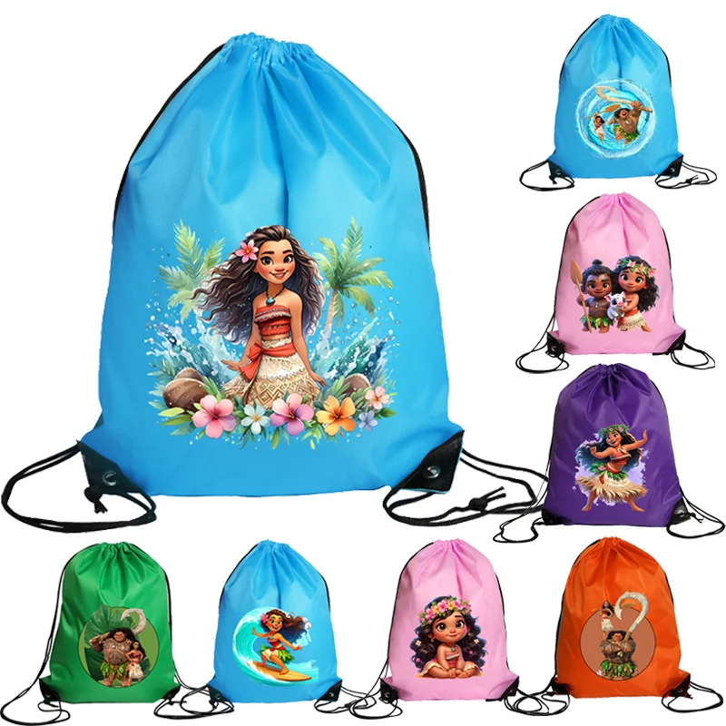 Моана 2 сумка на шнурке принцесса Диснея для девочек карман веревке одежда