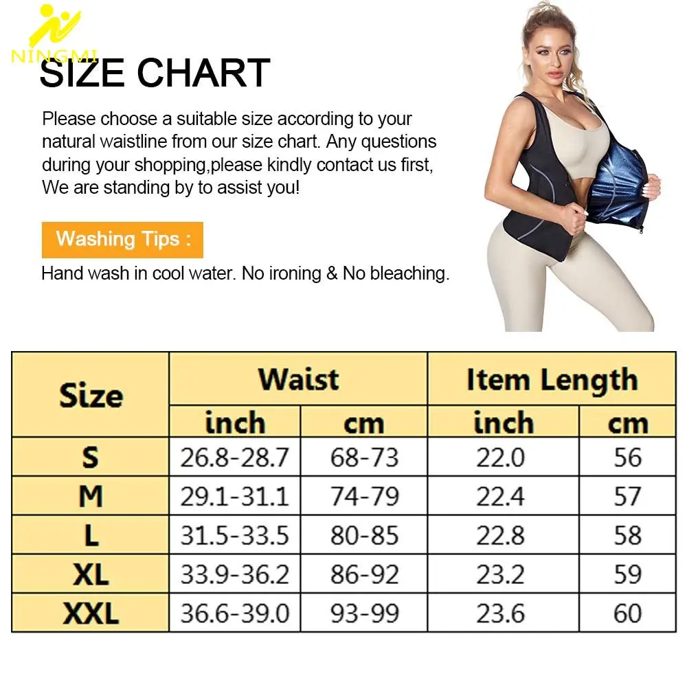NINGMI Sauna Vest for Women Weight Loss Tank Top Hot Sweat Sportwear Fitness Top Ladies Body Shaper Slimming Fat Burning Workout