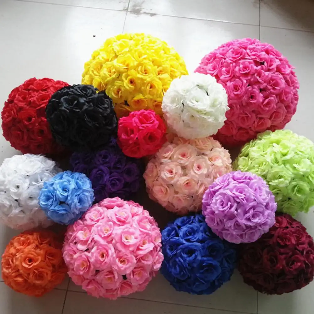 

10/15cm Artificial Flower Ball for Wedding Home Decoration DIY Craft Wreath Gift Valentine's Day Decor Fake Flowers