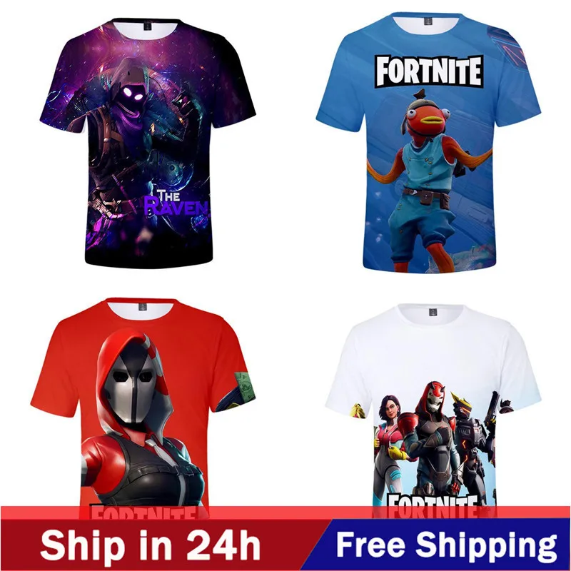 

Discount Clearance Fortnite T-shirt for Men Summer Short Sleeve Cartoon Kids Boys Girls Clothing 3D Print Children T Shirt Tops