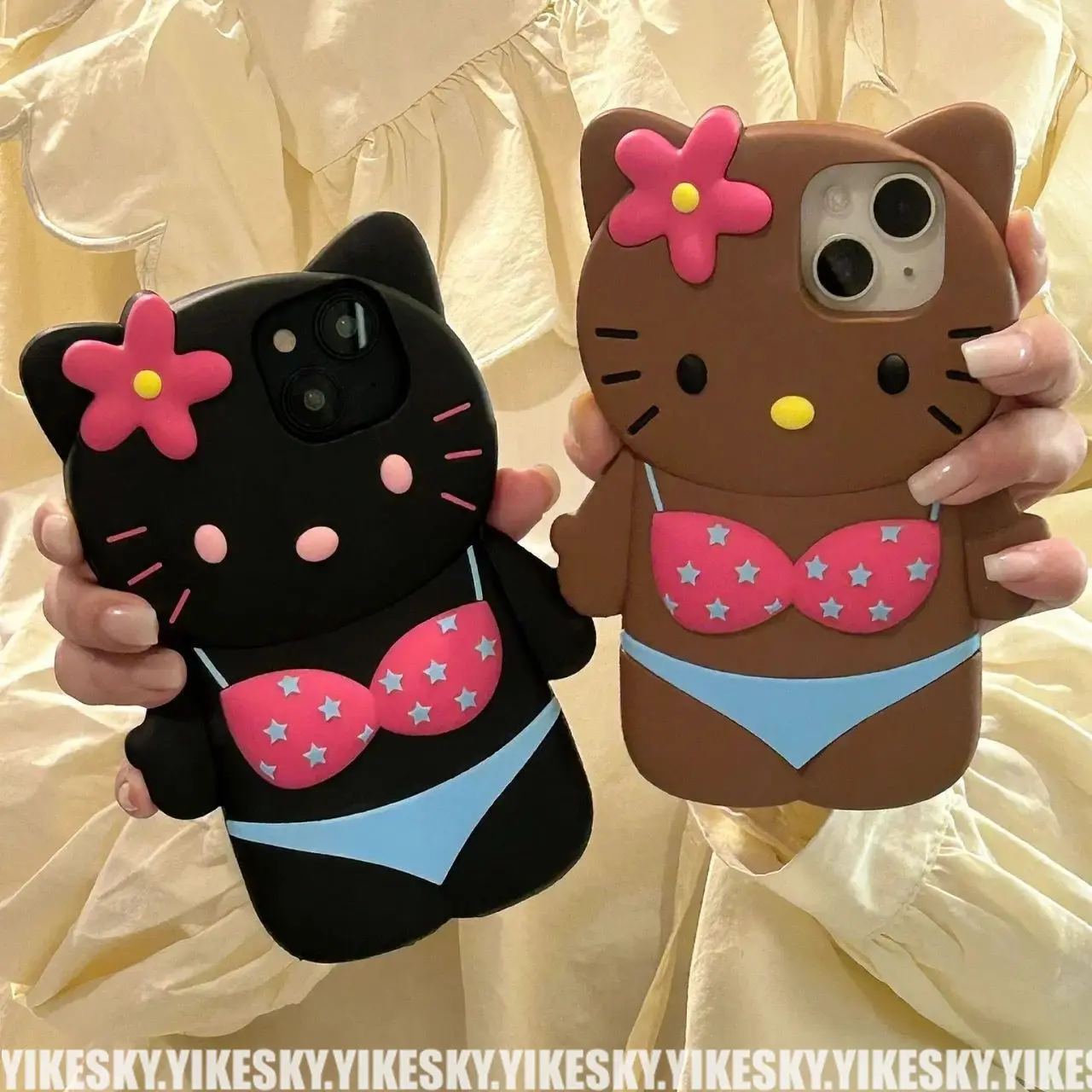 

Anime Sanrio Phone Case Hawaiian Bikini Hello Kitty Phone Case for iphone14promax 14pro iphone13 12pro Silicone Girl Phone Cover