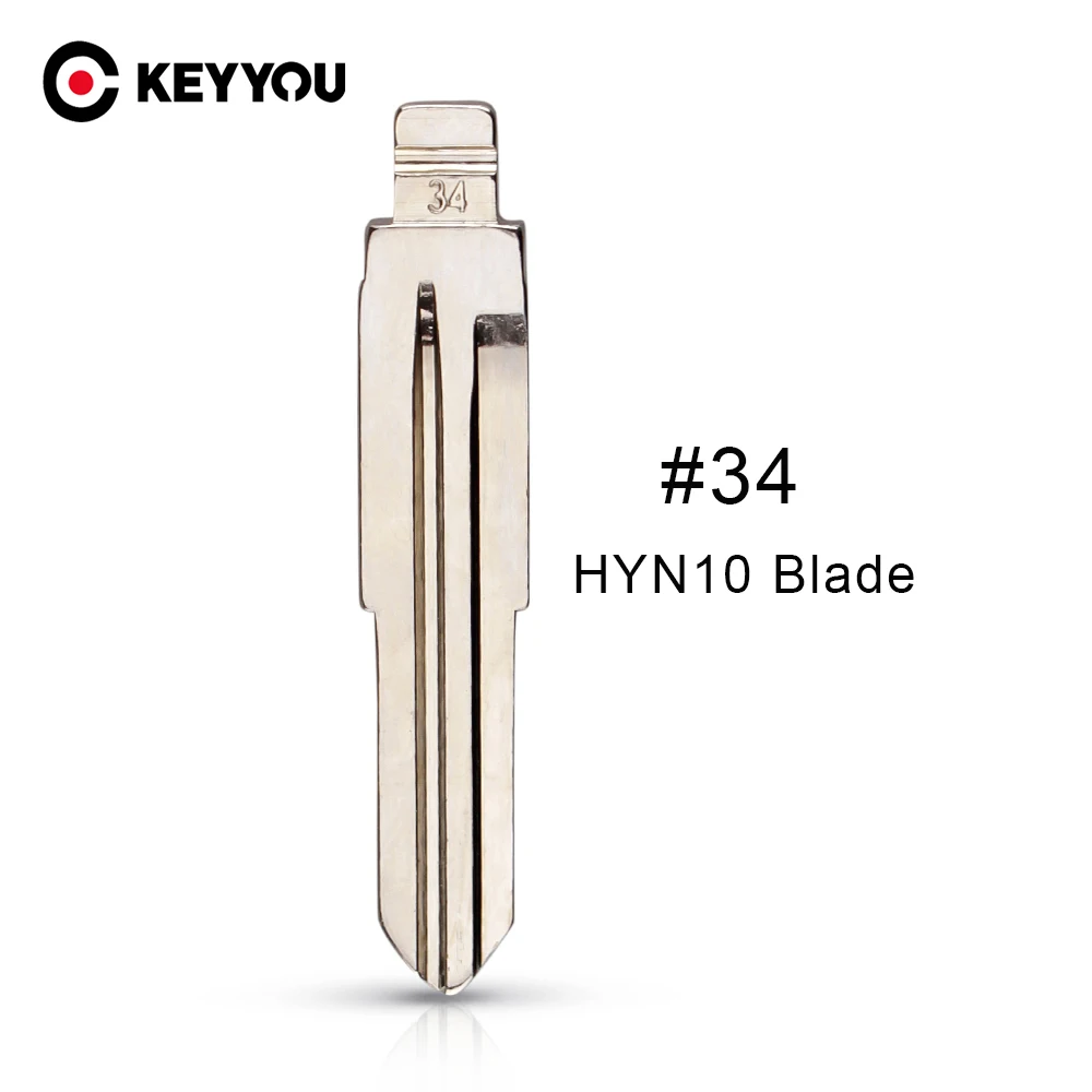 

KEYYOU 10 pcs/lot Metal Blank Uncut Flip KD Remote Key Blade Type #34 for Kia Rio Accent NO.34