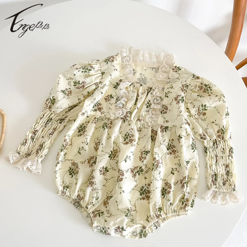 

Toddler Baby Girls Floral Rompers Bodysuits Girls Spring Long Sleeves Jumpsuit Infant Girls Flowers Rompers Autumn Clothes