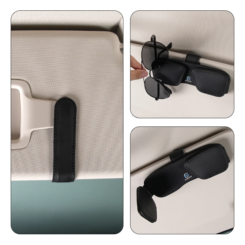 Автомобильный солнцезащитный козырек зажим для очков Volvo XC90 XC60 C30 T6 S60 C70 XC40 V40 XC70 V70