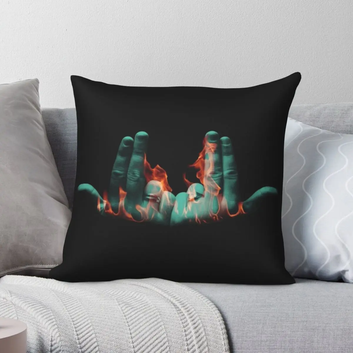 

Квадратный чехол для подушки из полиэстера и льна