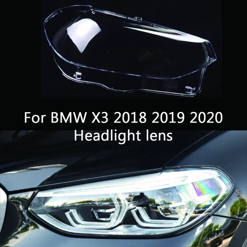 Фото ZAZQ для BMW X3 2018 2019 2020, чехол для фары, абажур, абажур, крышка передней фары, линза из плексигласа №1