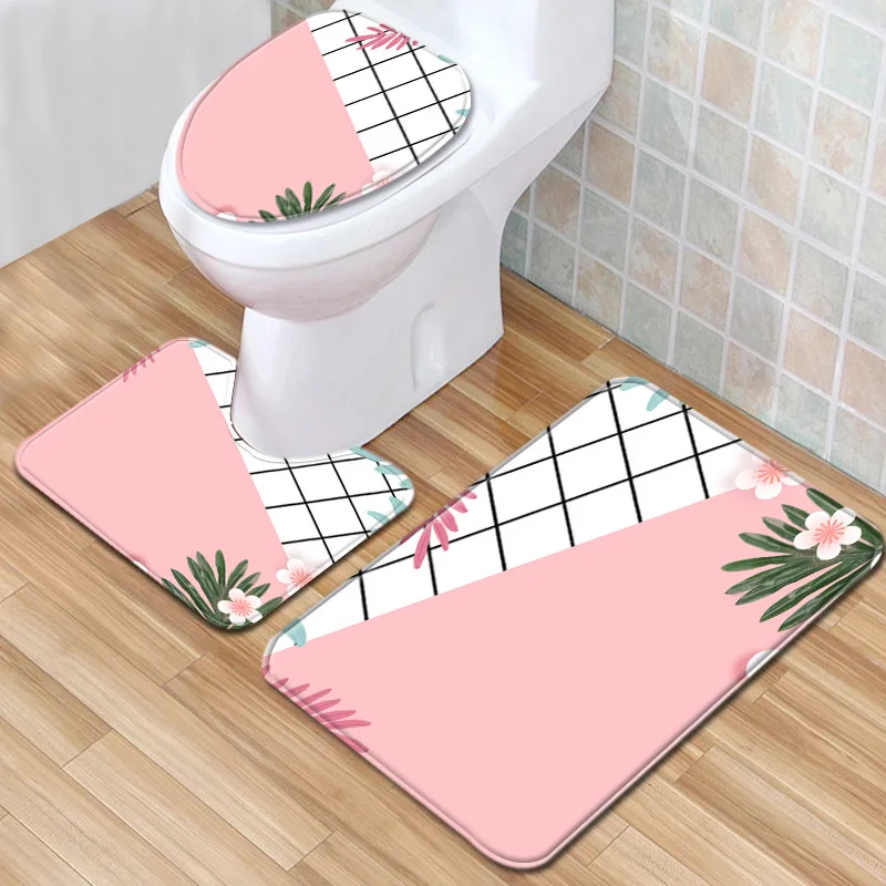 

Тройной коврик для двери туалета с панелью, защищающий коврик для ванной 3 раза