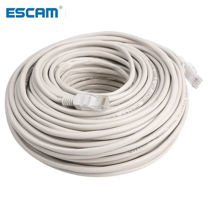 

ESCAM RJ45 Ethernet Cat5 сетевой кабель LAN патч свинец 20 м серый белый