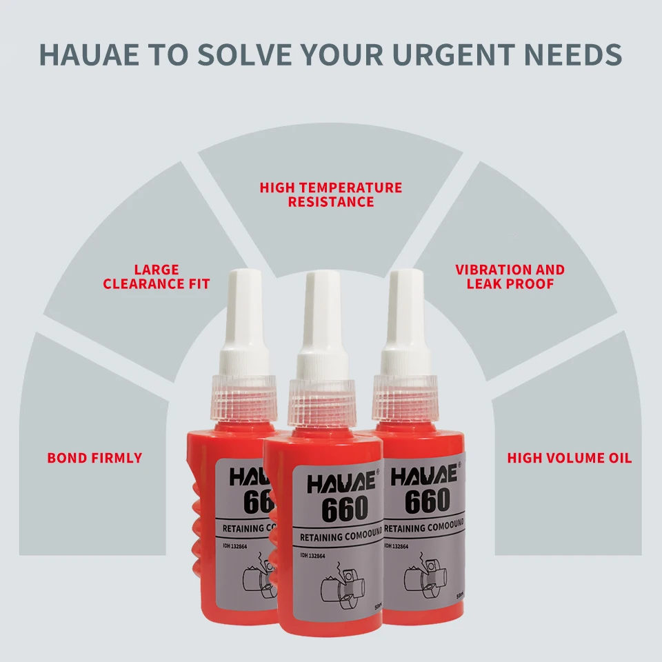 1 шт. 50 г hauae 660 удерживающий состав клей анаэробный высокопрочный зазор