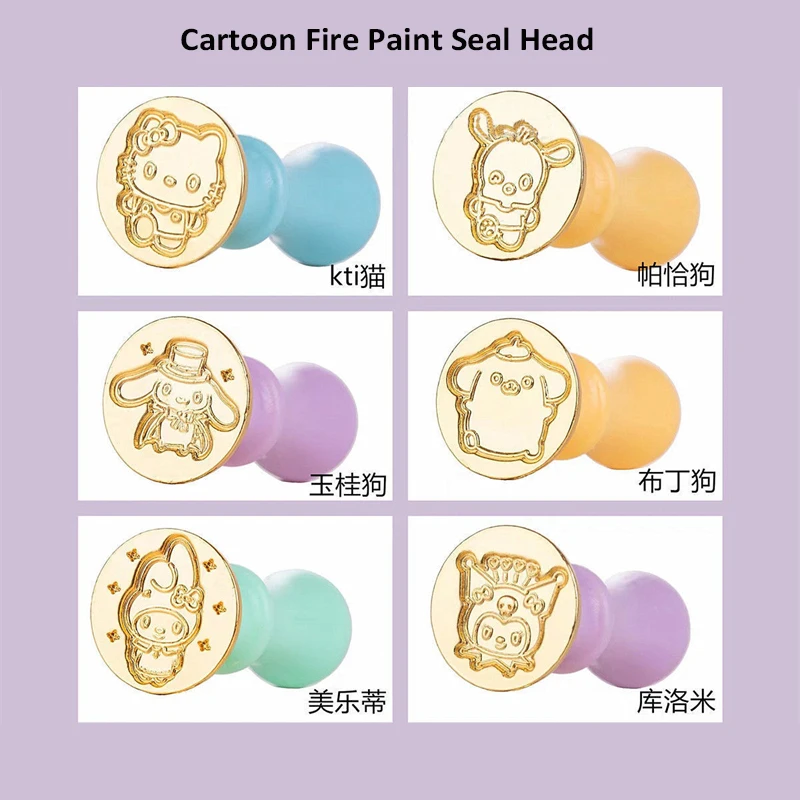 

Sanrio Series Fire Lacquer Seal Hello Kitty Cinnamoroll Cartoon Anime Seal Cute Accessories Creative Fire Lacquer Seals