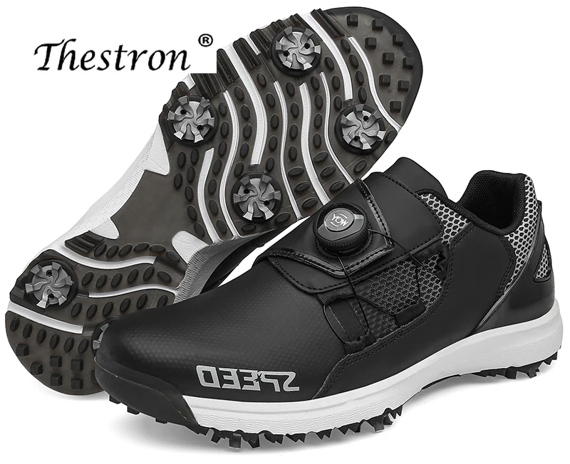 Professional Men and Women Golf Studs Men's Comfortable Golf Sneakers Grass Non-slip Golf Training Shoes White Black Size 36-47