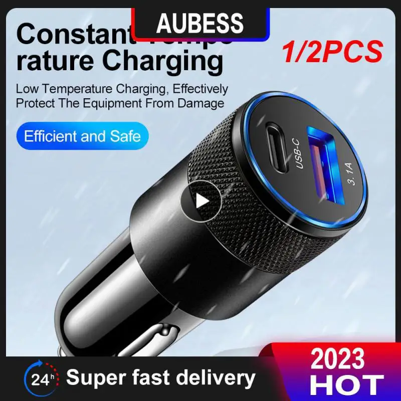 1/2 шт. автомобильное зарядное устройство 70 Вт, автомобильное зарядное устройство для телефона USB Type-C, быстрая зарядка в автомобиле, внешний адаптер для мобильного телефона Note 11 iPhone 13 12 QC